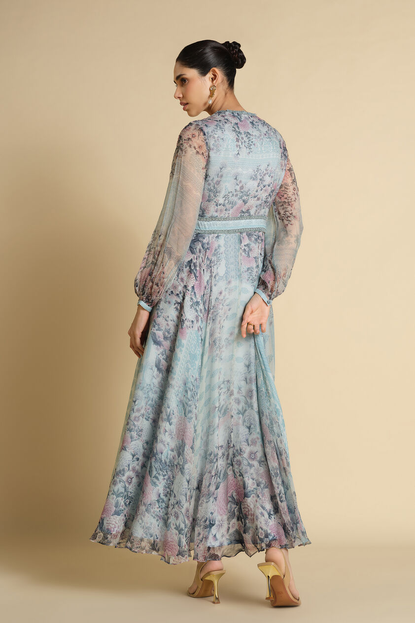 Juri Printed Kaftan - Powder Blue, Powder Blue, image 2